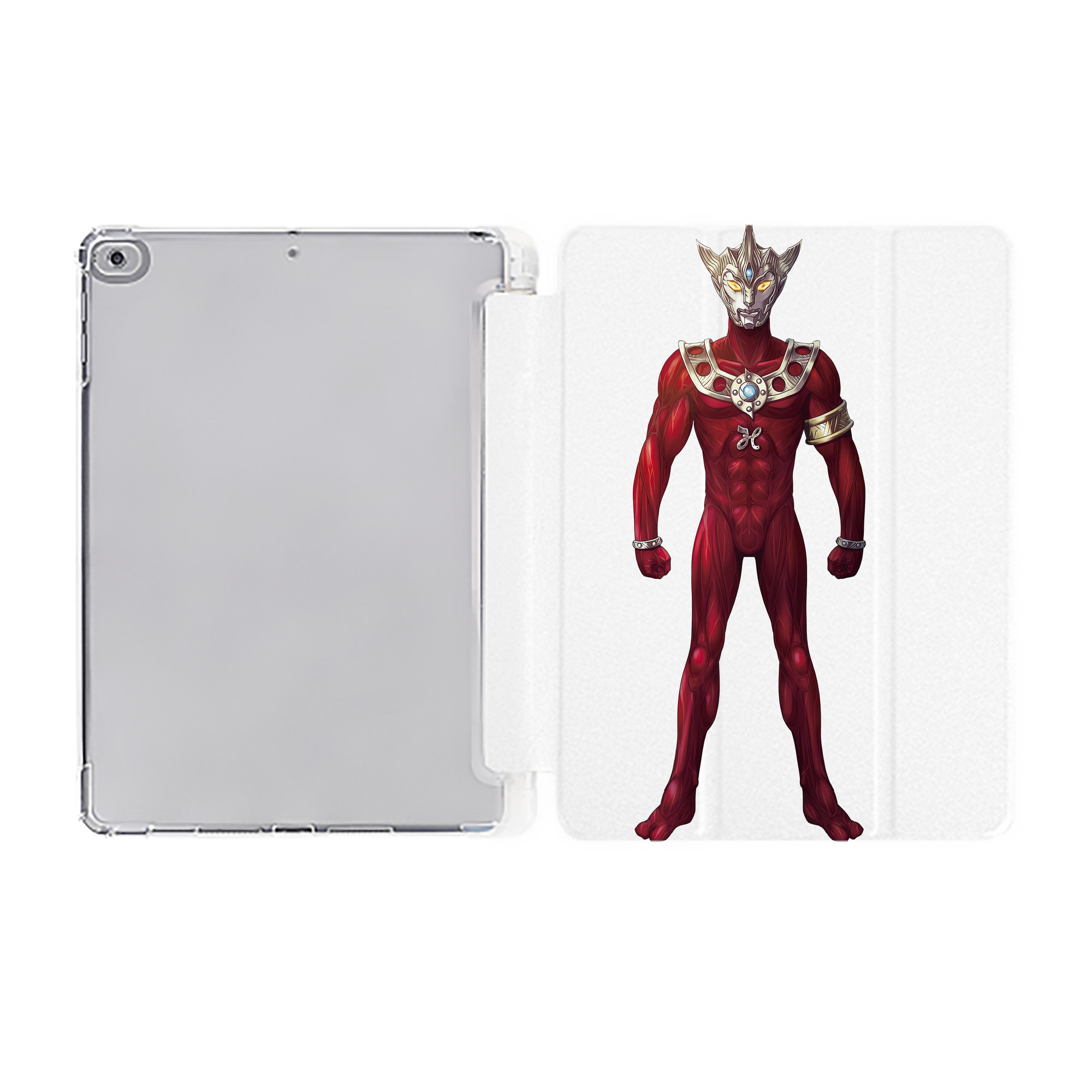 （画像用） ウルトラマン Ultraman IPad ケース ペン収納付き 三つ折りスタンド PUレザー×シリコン 対応機種9.5/10.5/10.9インチ
